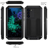 R-JUST Samsung Galaxy S23 Plus -kuori, metallinen, iskunkestävä, kamerasuojalla, musta