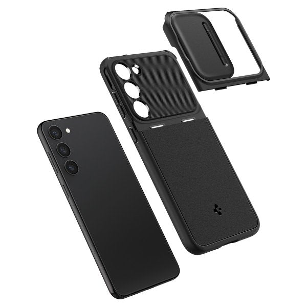 Spigen Samsung Galaxy S23 Plus -suojakuori, Optik Armor, musta