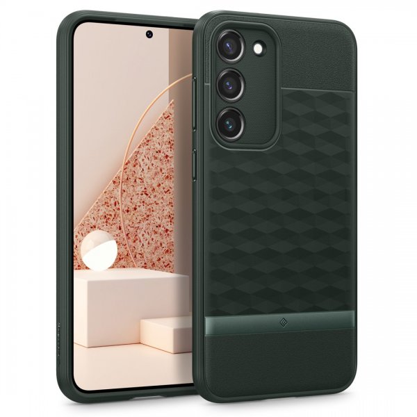 Caseology Samsung Galaxy S23 Plus -suojakuori, Parallax Midnight Green
