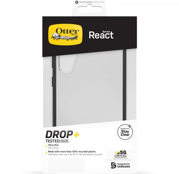 Otterbox Samsung Galaxy S23 Plus React -suojakuori, Black Crystal