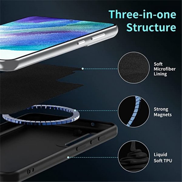 Samsung Galaxy S23 Plus Silikonisuojakuori MagSafe Musta