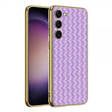 GKK Samsung Galaxy S23 Plus Suojakuori, kudottu kuvio, violetti