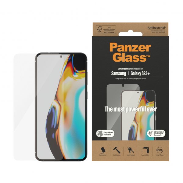 PanzerGlass Samsung Galaxy S23 Plus -näytönsuoja Ultra-Wide Fit EasyAligner