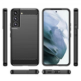 Samsung Galaxy S23 Kuori Harjattu hiilikuitukuvio Musta