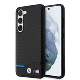 BMW Samsung Galaxy S23 Kuoret Hiilikuitu & Raidoitus Musta