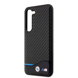 BMW Samsung Galaxy S23 Kuoret Hiilikuitu & Raidoitus Musta
