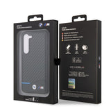 BMW Samsung Galaxy S23 Kuoret Hiilikuitu & Raidoitus Musta