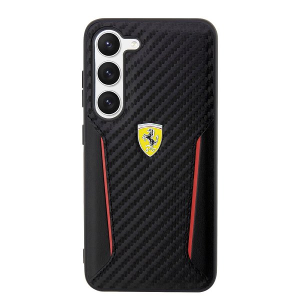 Ferrari Samsung Galaxy S23 Kuori Carbon & Stripe Musta