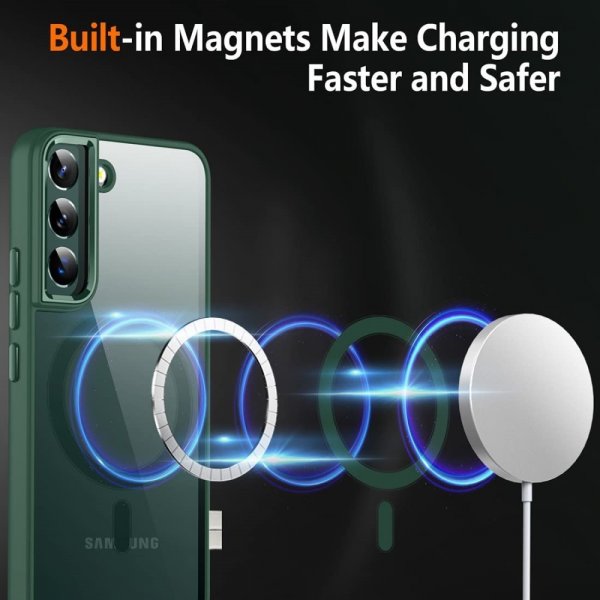 Samsung Galaxy S23 Kuori, värillinen reuna, MagSafe, vihreä