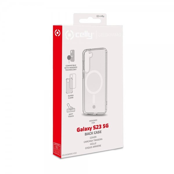 Celly Samsung Galaxy S23 Kuori GELSKINMAG MagSafe Läpinäkyvä