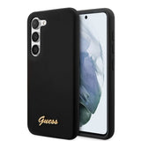 Guess Samsung Galaxy S23 Kuori Liquid Silicone Metal Logo Musta