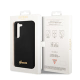 Guess Samsung Galaxy S23 Kuori Liquid Silicone Metal Logo Musta