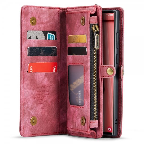 CaseMe Samsung Galaxy S23 Ultra -kotelo 008-sarja, irrotettava kuori, punainen