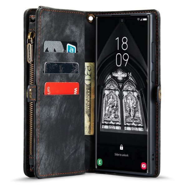 CaseMe Samsung Galaxy S23 Ultra Kotelo 008 Series Irrotettava Kuori Musta