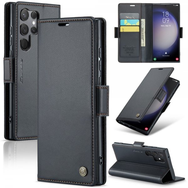 CaseMe Samsung Galaxy S23 Ultra Kotelo 023 Series Musta