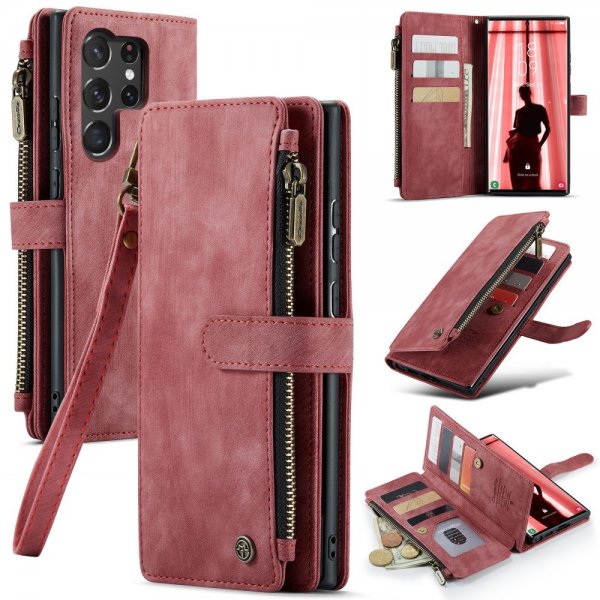CaseMe Samsung Galaxy S23 Ultra Kotelo C30 -sarja Punainen