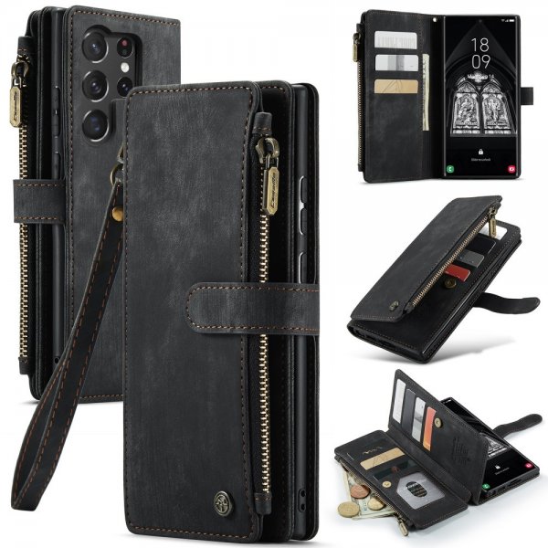 CaseMe Samsung Galaxy S23 Ultra Kotelo C30 -sarja Musta