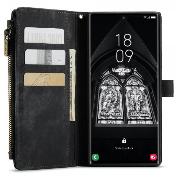 CaseMe Samsung Galaxy S23 Ultra Kotelo C30 -sarja Musta