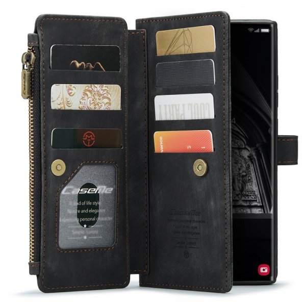 CaseMe Samsung Galaxy S23 Ultra Kotelo C30 -sarja Musta