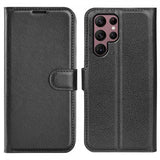 Nordic Covers Samsung Galaxy S23 Ultra Litchi Raven Black -suojakotelo