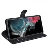 Nordic Covers Samsung Galaxy S23 Ultra Litchi Raven Black -suojakotelo