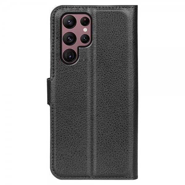 Nordic Covers Samsung Galaxy S23 Ultra Litchi Raven Black -suojakotelo
