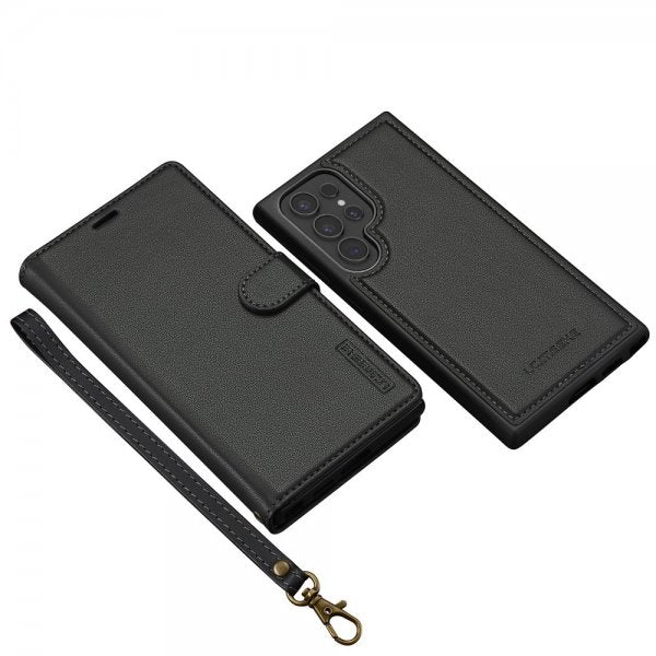 Lc.Imeeke Samsung Galaxy S23 Ultra Kotelo irrotettavalla kuorella L2 Series MagSafe Musta