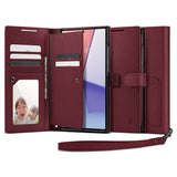 Spigen Samsung Galaxy S23 Ultra Kotelo Wallet S Plus Burgundy