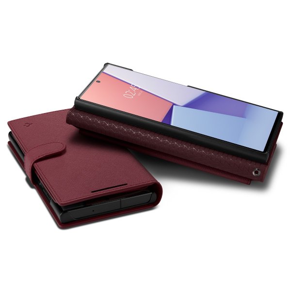 Spigen Samsung Galaxy S23 Ultra Kotelo Wallet S Plus Burgundy