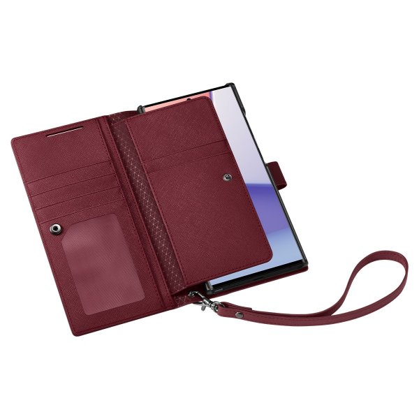 Spigen Samsung Galaxy S23 Ultra Kotelo Wallet S Plus Burgundy