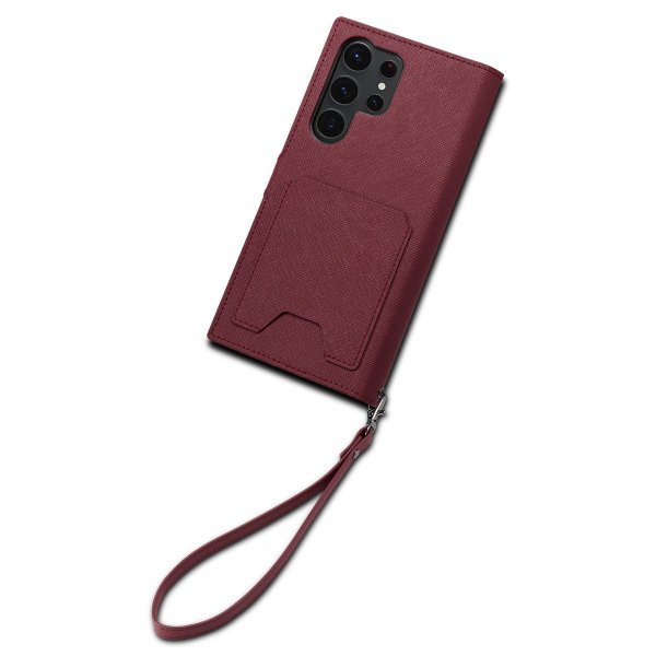 Spigen Samsung Galaxy S23 Ultra Kotelo Wallet S Plus Burgundy