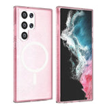 Samsung Galaxy S23 Ultra Glitter MagSafe -kuori Ruusukulta