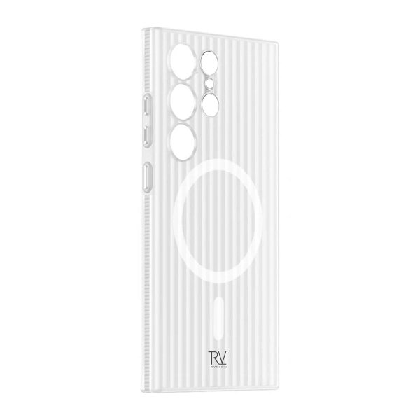 Rvelon Samsung Galaxy S23 Ultra Kuori Aaltopahvi MagSafe Valkoinen