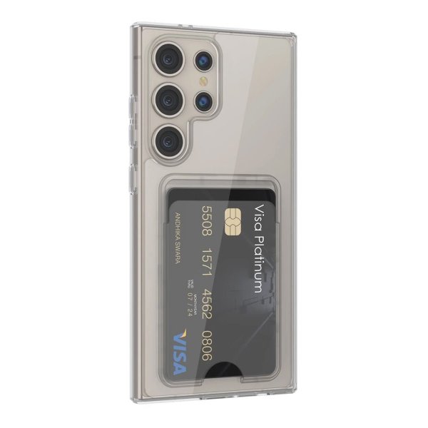 Rvelon Samsung Galaxy S23 Ultra Kuori Korttipidikkeellä Läpinäkyvä