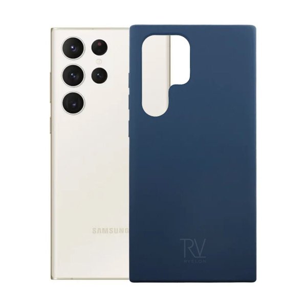 Rvelon Samsung Galaxy S23 Ultra Silikonikuori Sininen