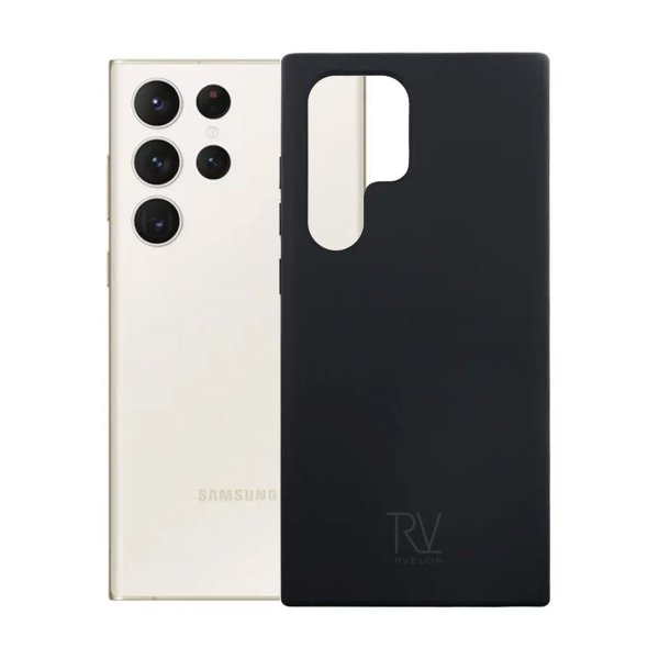 Rvelon Samsung Galaxy S23 Ultra Silikonikuori Musta