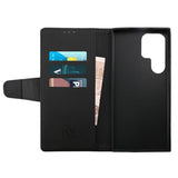 Rvelon Samsung Galaxy S23 Ultra Flip-suojakotelo korttipaikalla, musta