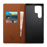 Rvelon Samsung Galaxy S23 Ultra Kotelo Magneettinen Irrotettava Kuori Ruskea