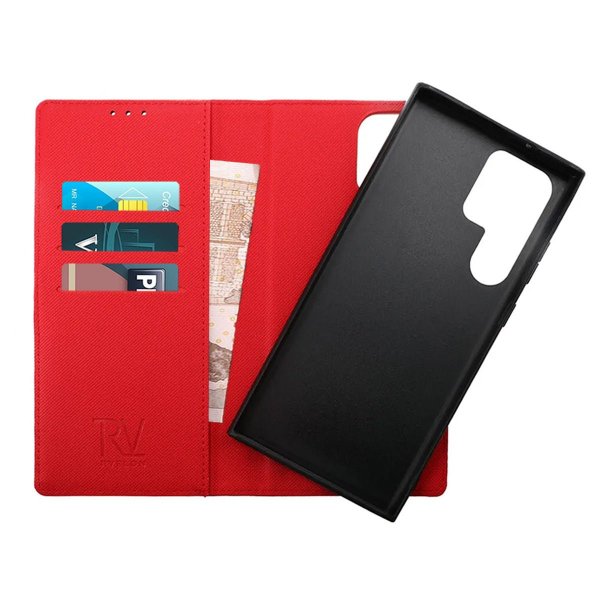 Rvelon Samsung Galaxy S23 Ultra Kotelo Magneettinen Irrotettava Kuori Punainen