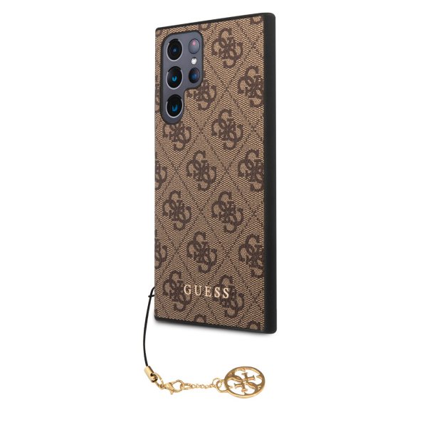 Guess Samsung Galaxy S23 Ultra -suojakuori 4G Charms, ruskea