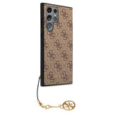 Guess Samsung Galaxy S23 Ultra -suojakuori 4G Charms, ruskea