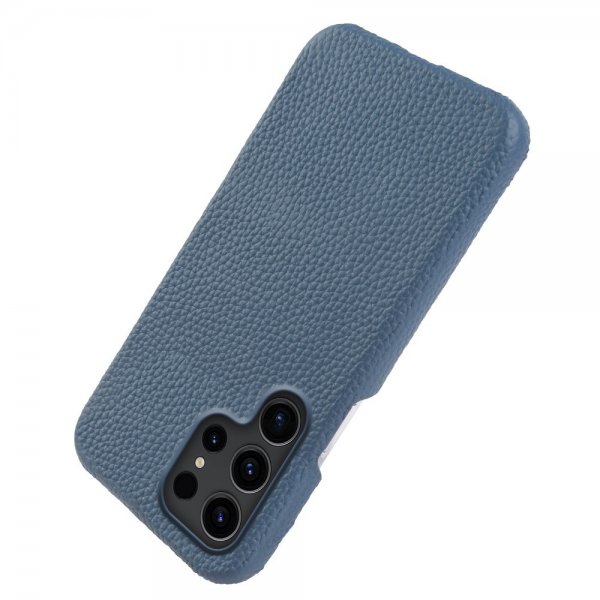 Samsung Galaxy S23 Ultra Kotelo Aitoa Nahkaa MagSafe Tummansininen