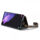 CaseMe Samsung Galaxy S23 Ultra Kuori C20 Korttipaikat Vetoketju Kahvi