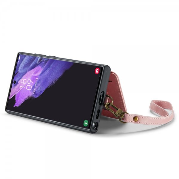 CaseMe Samsung Galaxy S23 Ultra Kotelo C20 Korttipaikat Vetoketju Pinkki