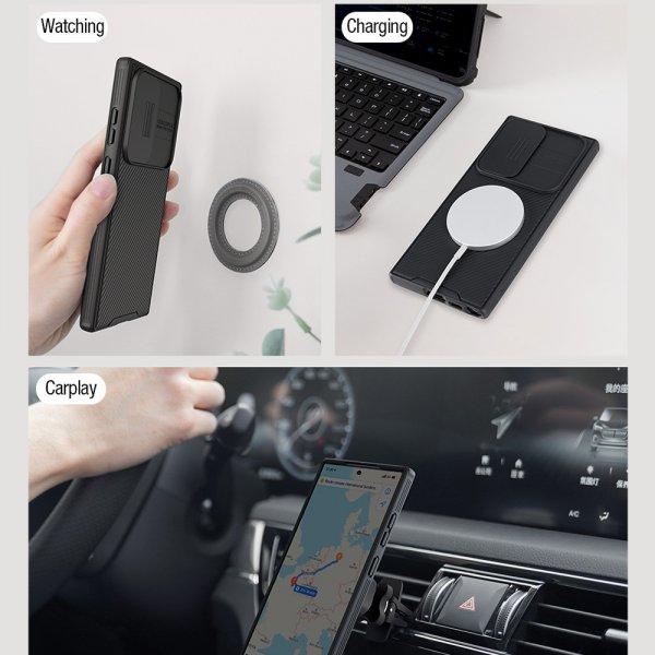 Nillkin Samsung Galaxy S23 Ultra Kuori CamShield Pro MagSafe Musta