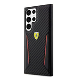 Ferrari Samsung Galaxy S23 Ultra Suojakuori Carbon & Stripe Musta