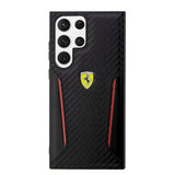 Ferrari Samsung Galaxy S23 Ultra Suojakuori Carbon & Stripe Musta