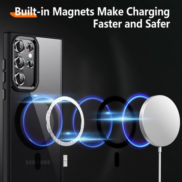 Samsung Galaxy S23 Ultra Kuori Värjätty Reuna MagSafe Musta