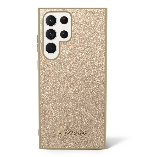 Guess Samsung Galaxy S23 Ultra Kuori Fixed Glitter Case Kulta