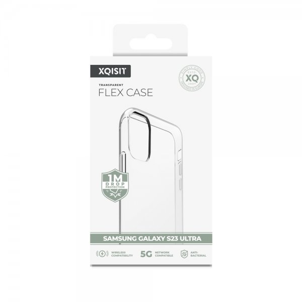 Xqisit Samsung Galaxy S23 Ultra -läpinäkyvä Flex Case -suojakuori